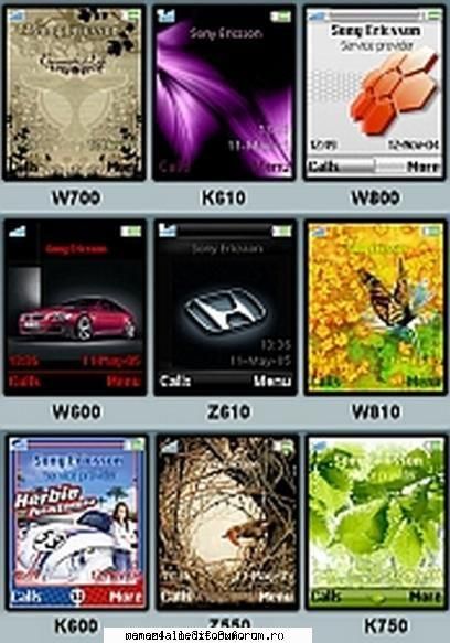 here is a collection of 70 themes for the following sony ericsson ericsson k600, k610, k750, k800,